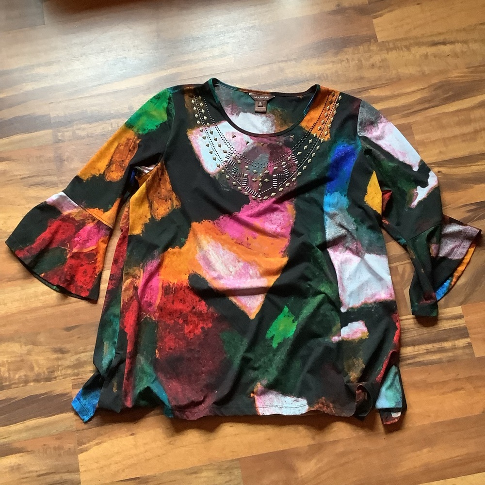 Multiples XL Multicolor Abstract Blouse